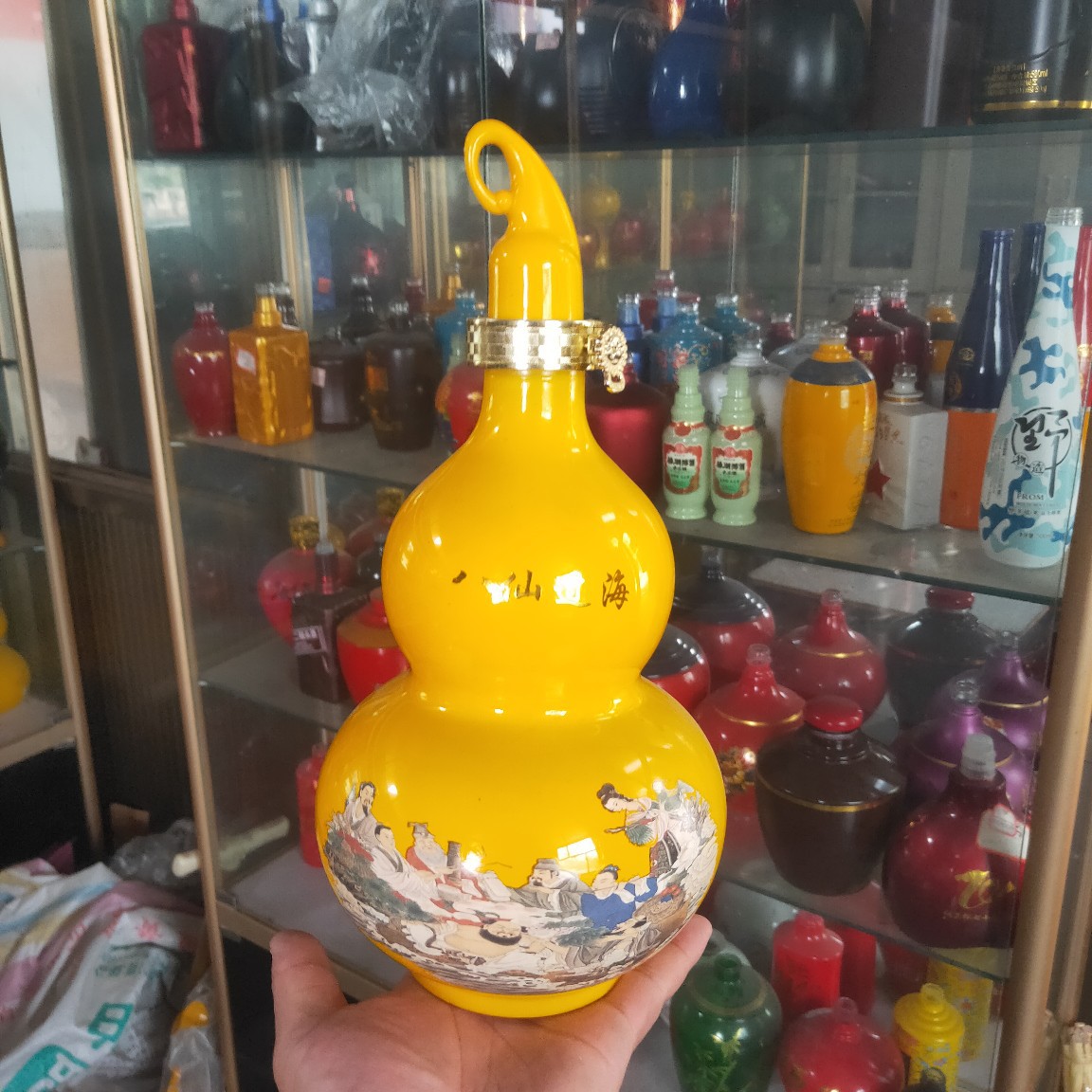 廠家定制酒瓶彩色玻璃瓶噴涂烤花酒瓶葫蘆酒瓶三斤壇子