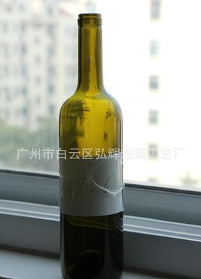 出口貿(mào)易500ml棕色紅酒瓶,紅酒瓶UV噴涂、紅酒瓶燙金 印